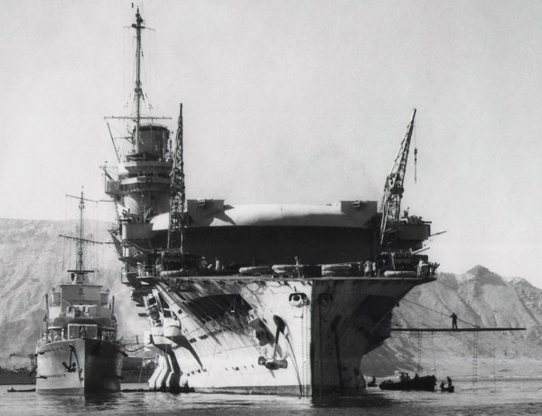 Glorious with HMS Bulldog alongside, Socotra, November 1939 (courtesy of Trevor Cox)